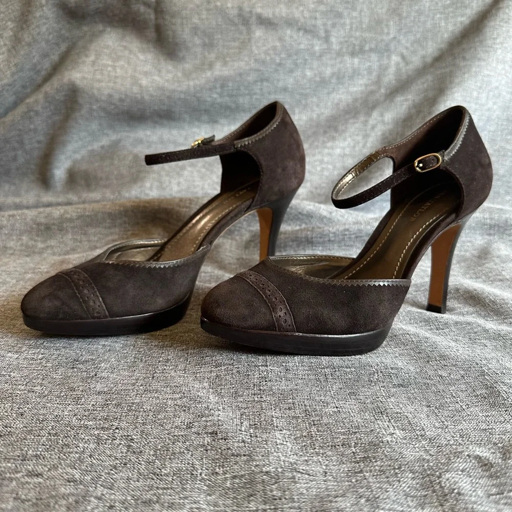 *Final Sale Price*  Ann Taylor brown suede heels platform pump - Picture 3 of 15